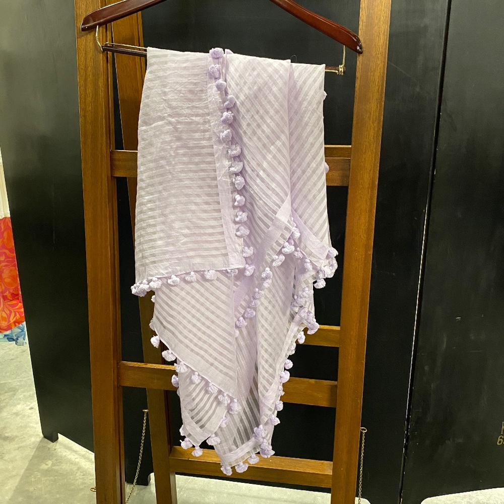 Sheer Scarf with Tassels